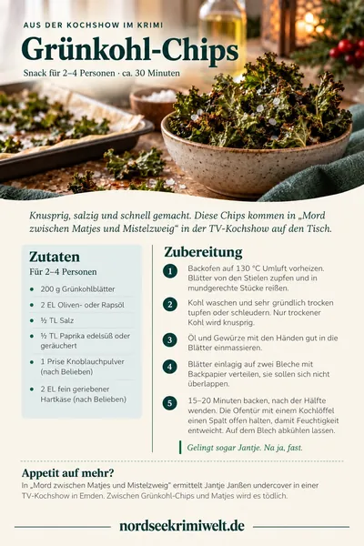 Rezeptkarte Grünkohl-Chips – Rezept aus Ostfriesland als PDF zum Download