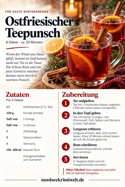 Rezeptkarte Ostfriesischer Teepunsch – Rezept aus Ostfriesland als PDF zum Download