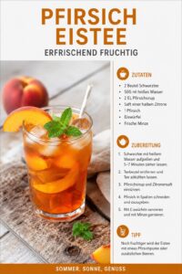 Rezeptkarte Pfirsich-Eistee