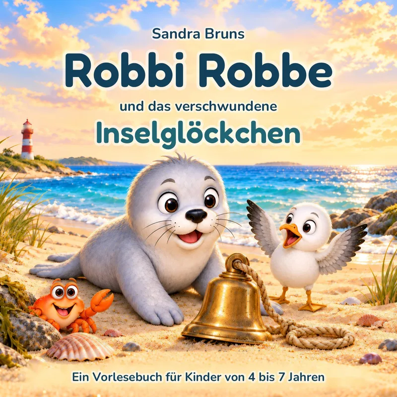 Cover: Robbi Robbe und das verschwundene Inselglöckchen – Ein Vorlesebuch für Kinder von 4 bis 7 Jahren von Sandra Bruns